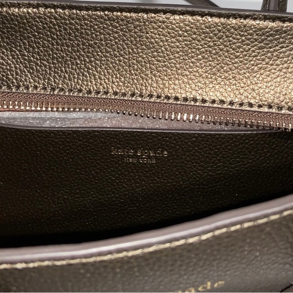 KATE SPADE New York Eva Small Top Zip Crossbody Bag ASH METALLIC MSRP $329 - Picture 6 of 10